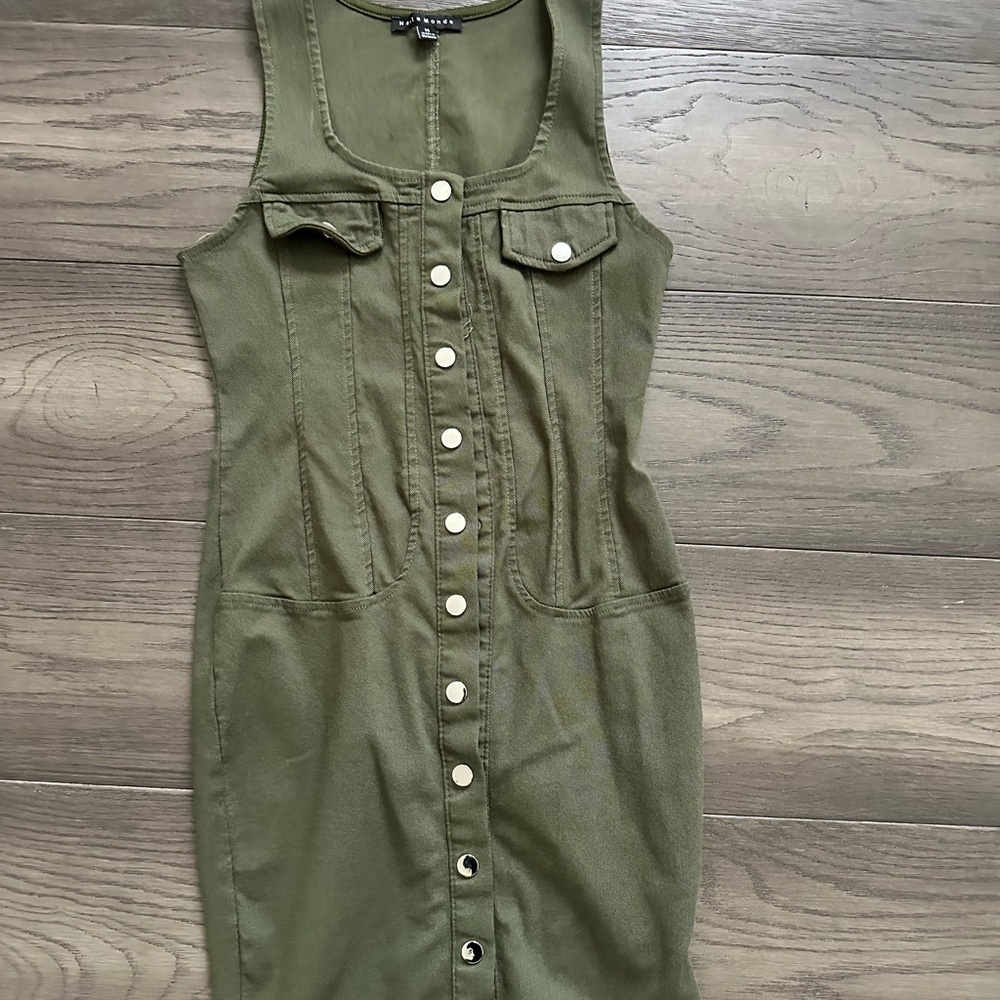 Fashion Nova Green Sleeveless Sheath Mini Dress